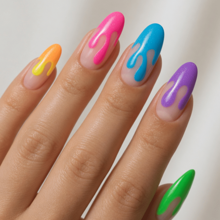 dripping neon rainbow