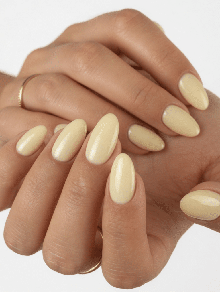 Translucent Butter Yellow Nails