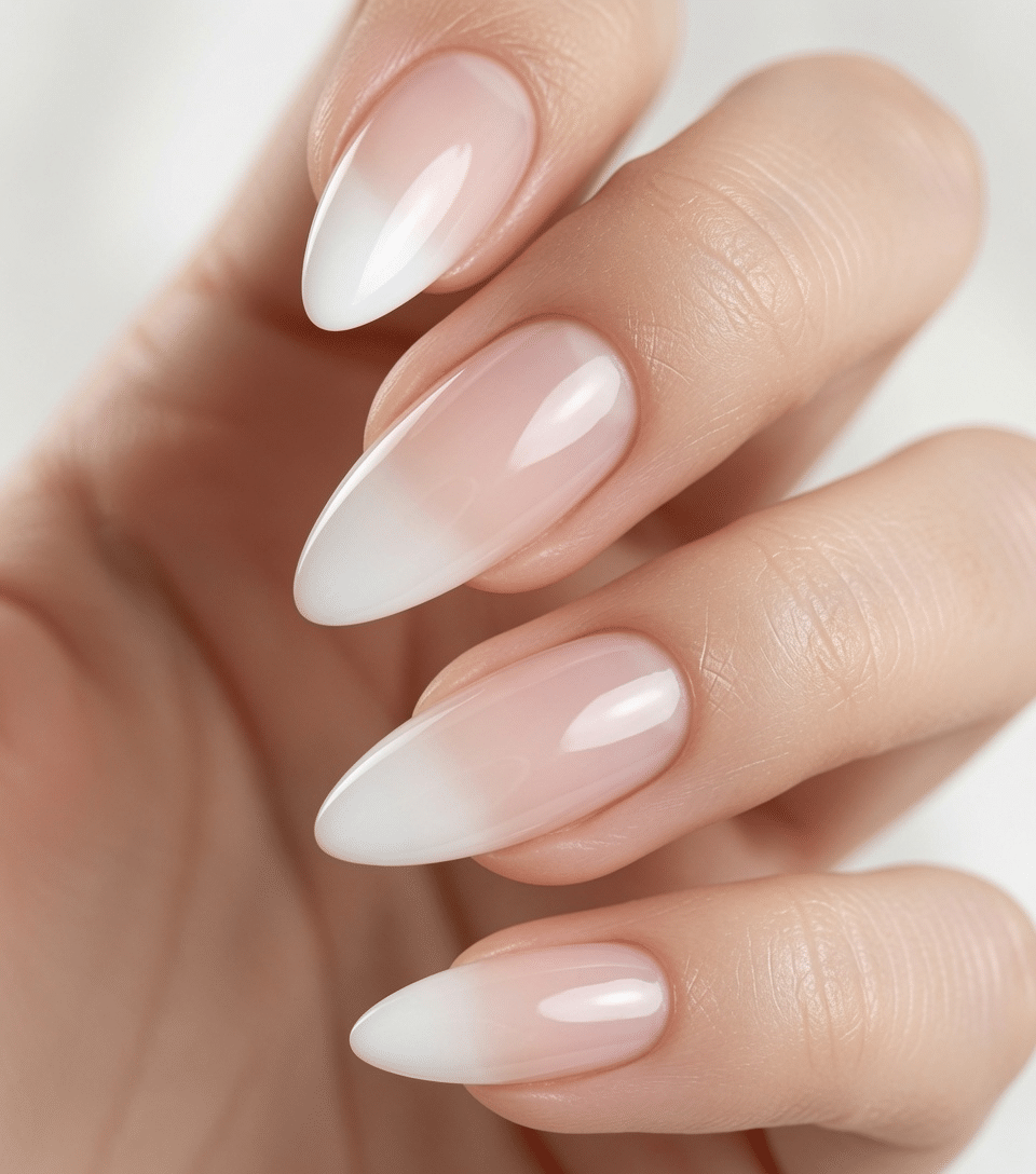 Classic nude summer ombre nails