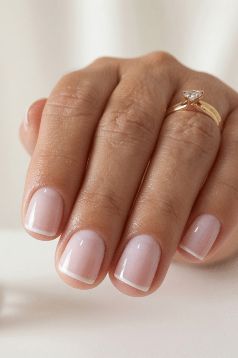 french tip nails almond