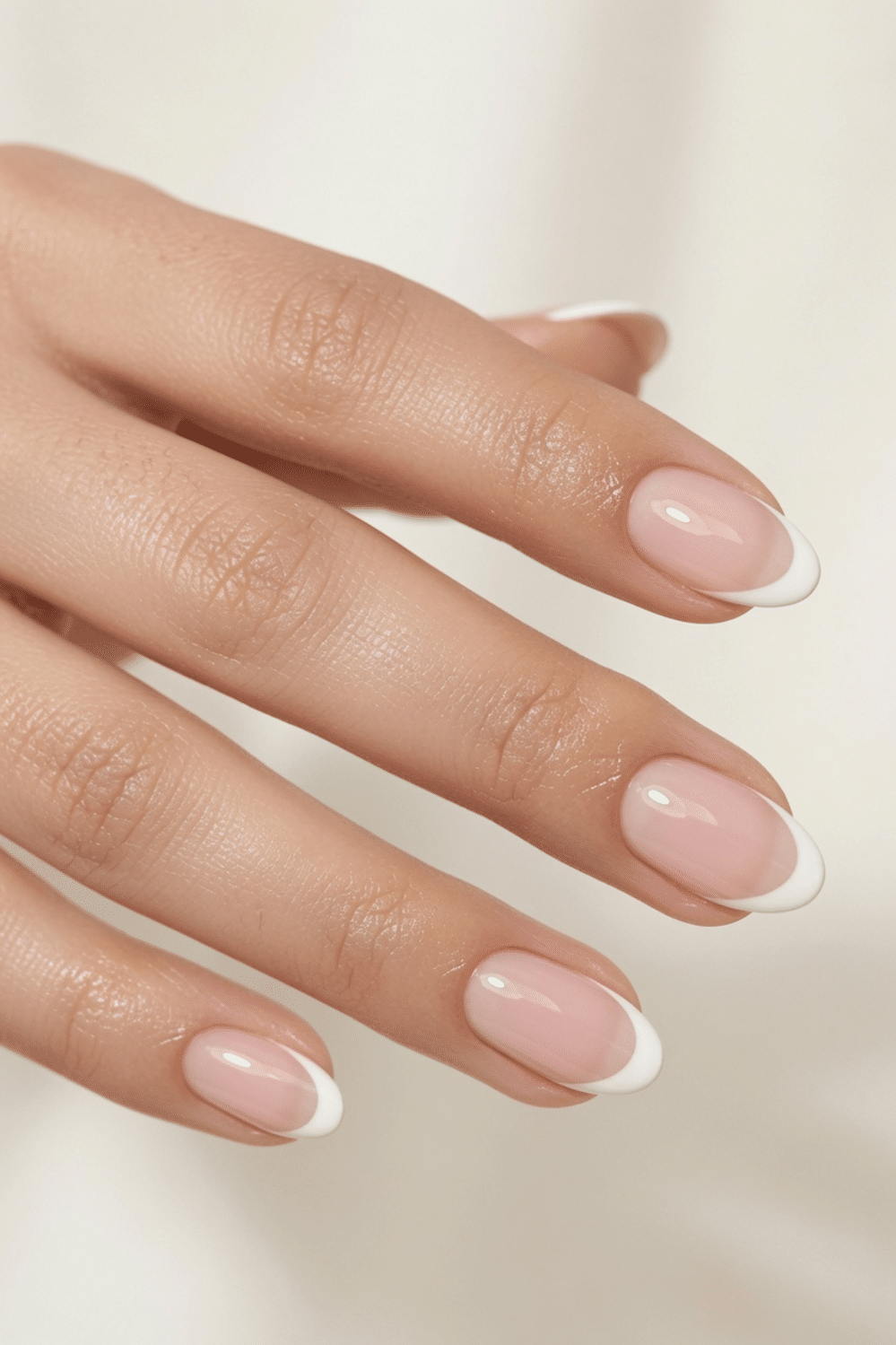 french tip nails almond
