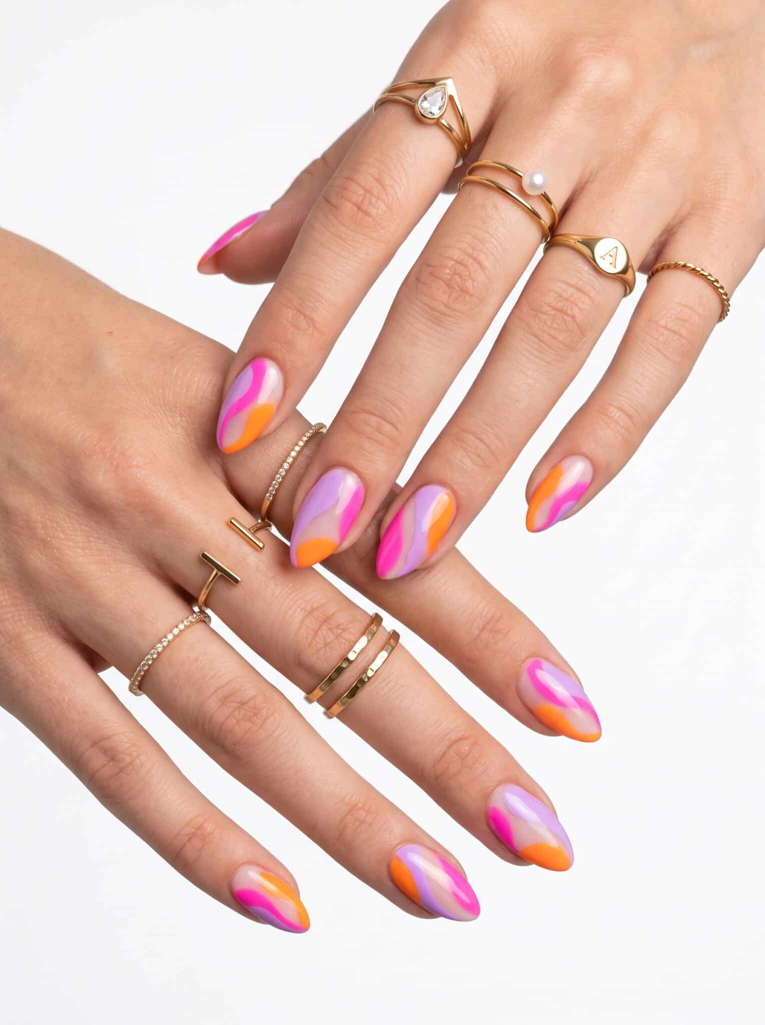 Frosted pearl summer nails with a soft glossy white shimmer