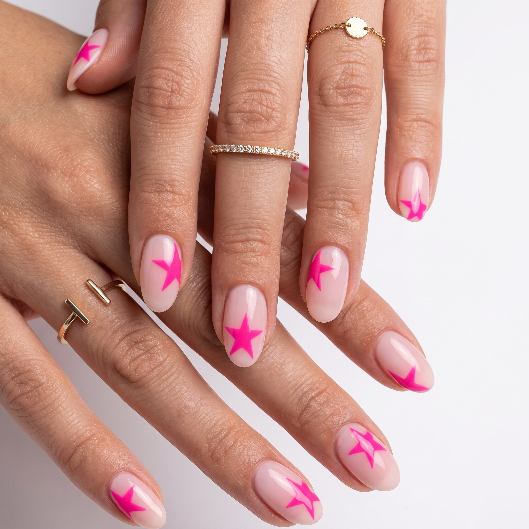 Milky white glossy summer nails with a soft clean finish