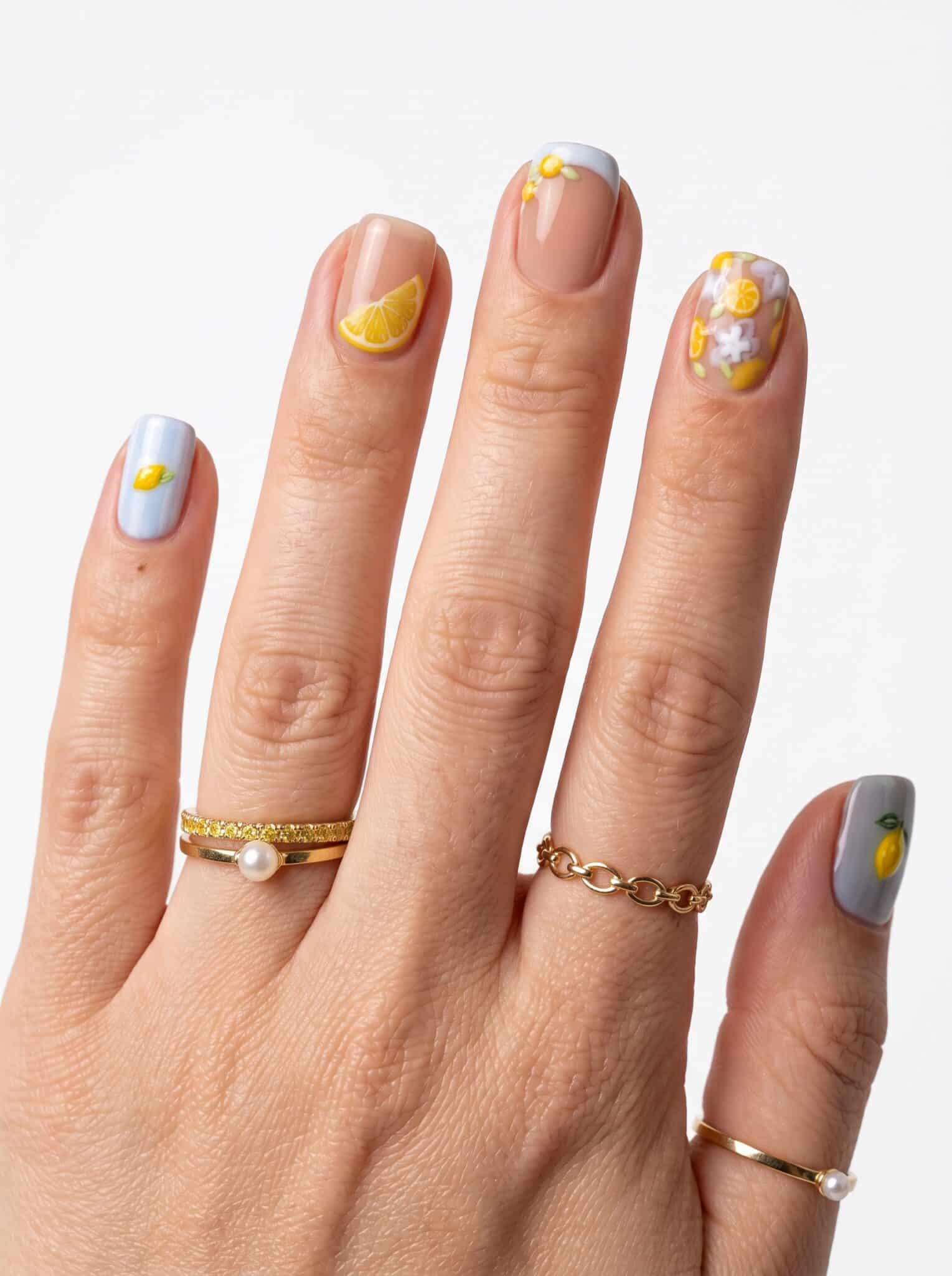 Soft pink summer nails with bright pink star accent art