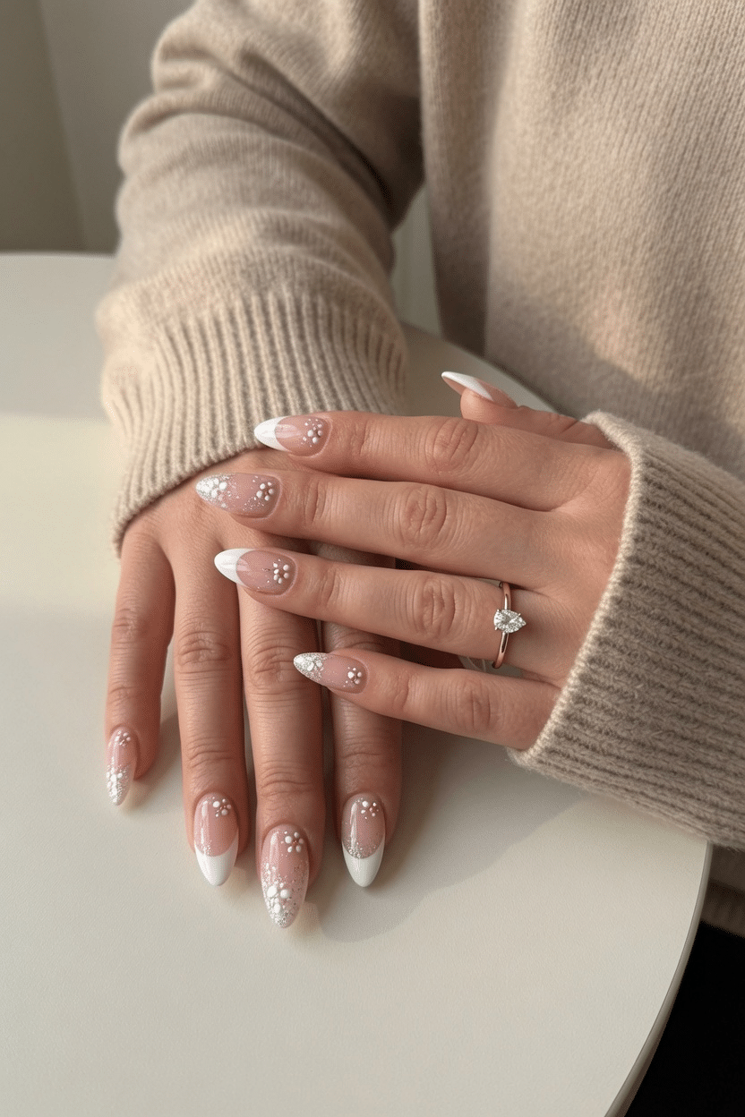 Milky white summer nails with a soft sheer finish
