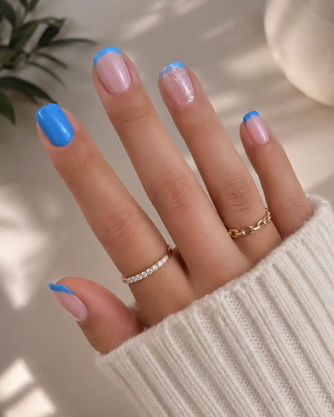12 Simple Summer Nail Inspo Ideas to Try This Season 2 Pastel blue and pink summer nails