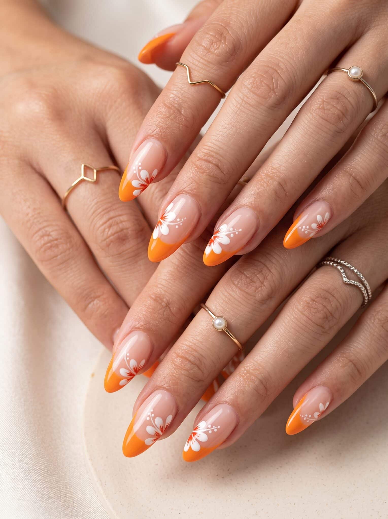 Abstract pastel nail designs summer 2026 with soft multicolor lines and glossy finish