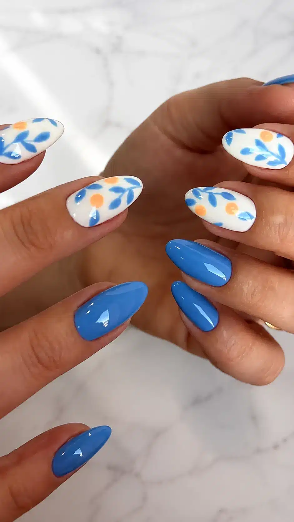 Blue wave summer nails