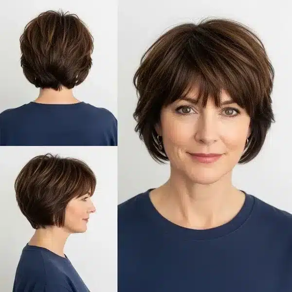 31+ Hairstyles For Women Over 50 With Fine Hair That Make Every Strand Matter 9 Hairstyles For Women Over 50 With Fine Hair - Short Tousled Waves With Chewy Bangs