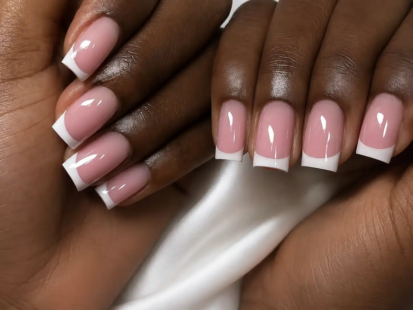 Classic French square summer nails