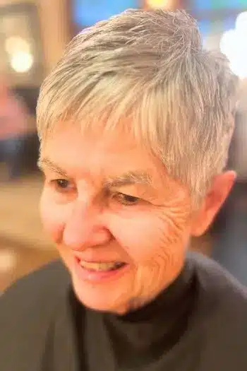 34 Elegant Short Hairstyles for Women Over 70 with Fine Hair 33 Short Hairstyles for Women Over 70 With Fine Hair - Closely Cropped Gray Pixie Hairstyle