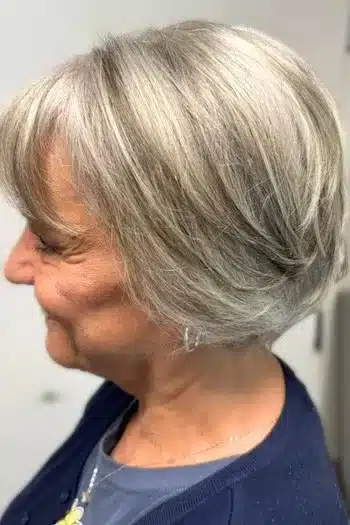 34 Elegant Short Hairstyles for Women Over 70 with Fine Hair 30 Short Hairstyles for Women Over 70 With Fine Hair - Low-Maintenance Bob With Bangs Hairstyle