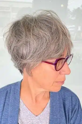 Layered Pixie for Natural Gray Hair