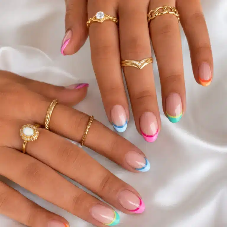 14 Easy Summer Nails Inspo Ideas You Can Actually Do at Home 14 Colorful micro French tips for easy summer nails