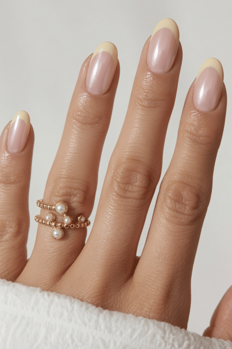 french tip nails with design