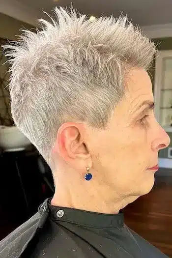 Spiked Silver Pixie With Faded Sides
