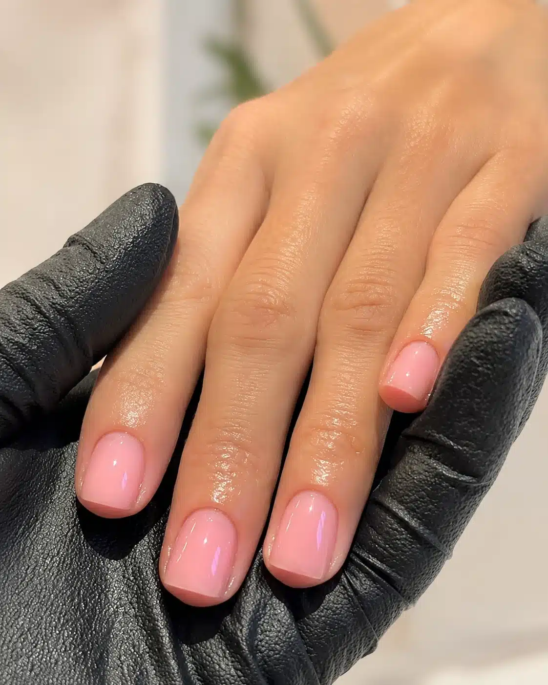 Clean pink gel nail inspo summer manicure