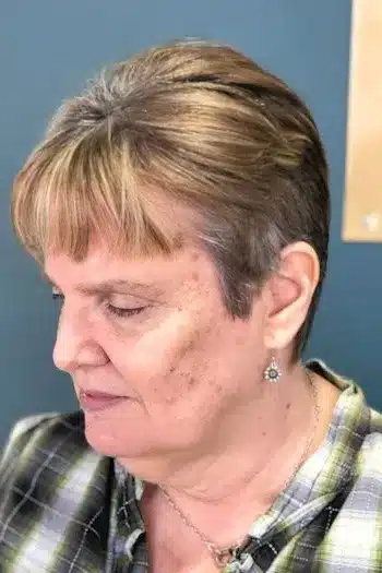 Cropped Brown Pixie With Fringe