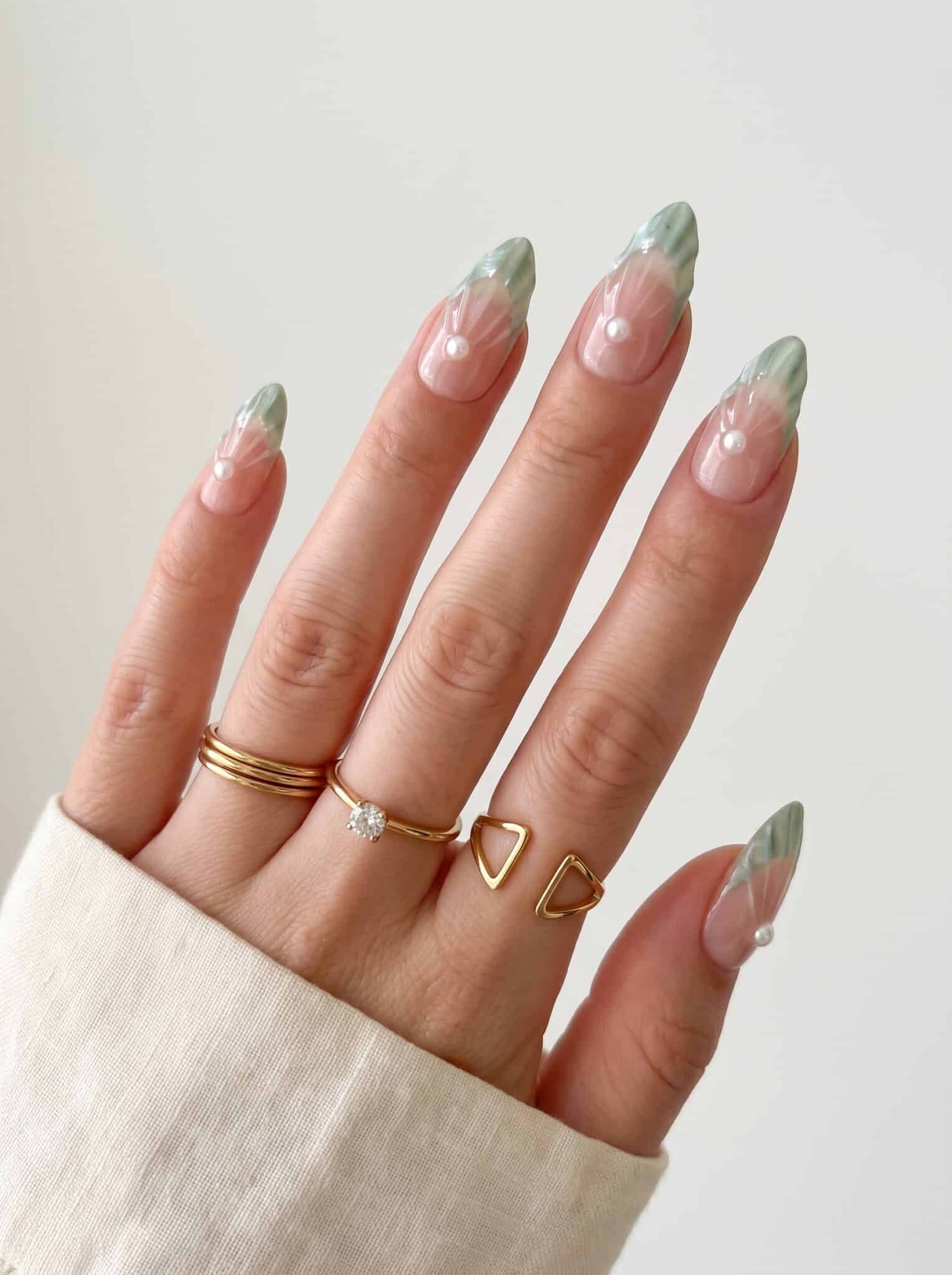 Mermaid jelly summer nails with translucent ocean inspired shine