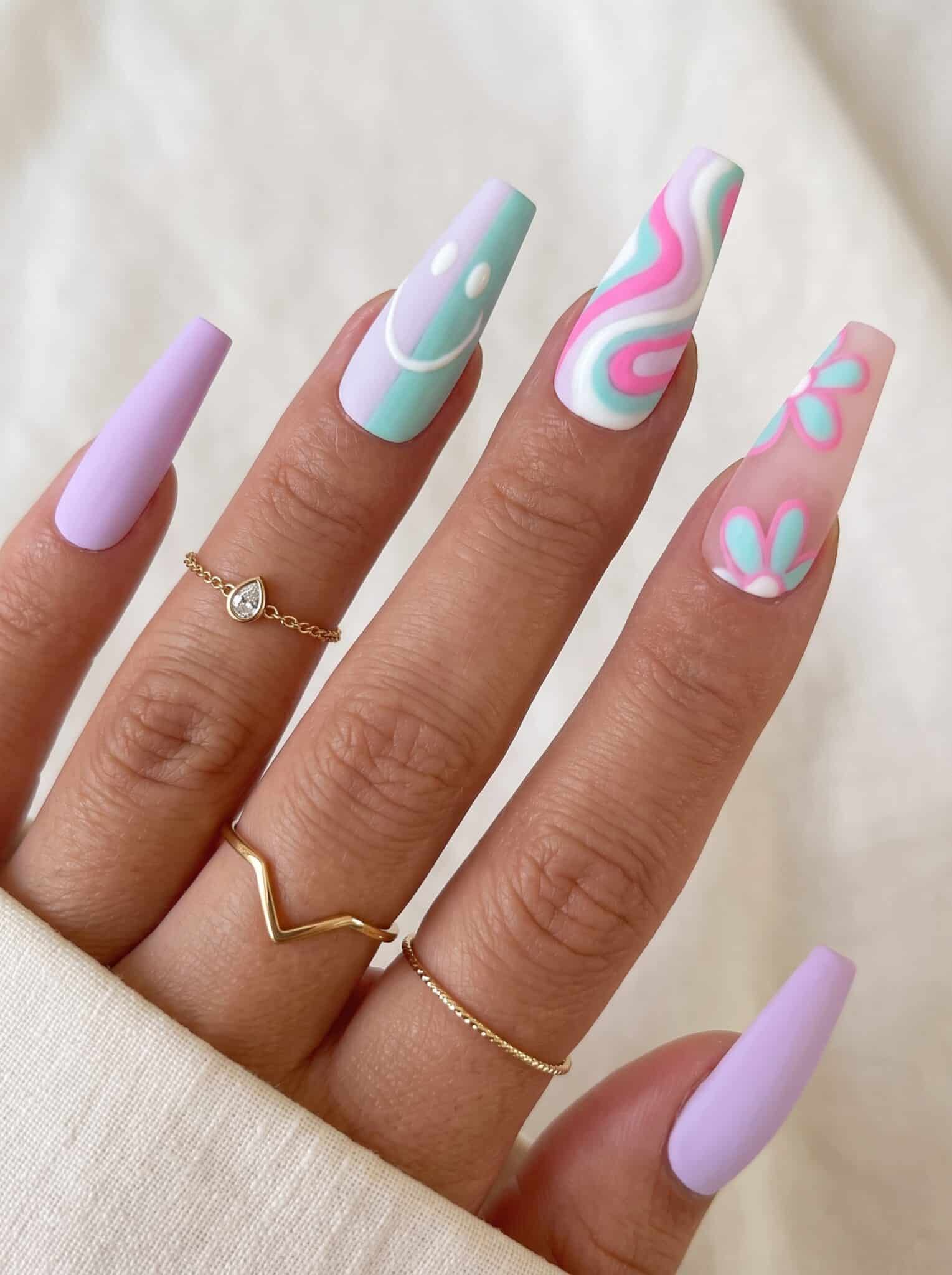Lemon nail designs summer 2026 with yellow fruit art and glossy almond nails