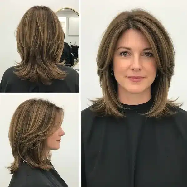31+ Hairstyles For Women Over 50 With Fine Hair That Make Every Strand Matter 13 Hairstyles For Women Over 50 With Fine Hair - Layered Straight Medium-Length Hair Cut For Volume