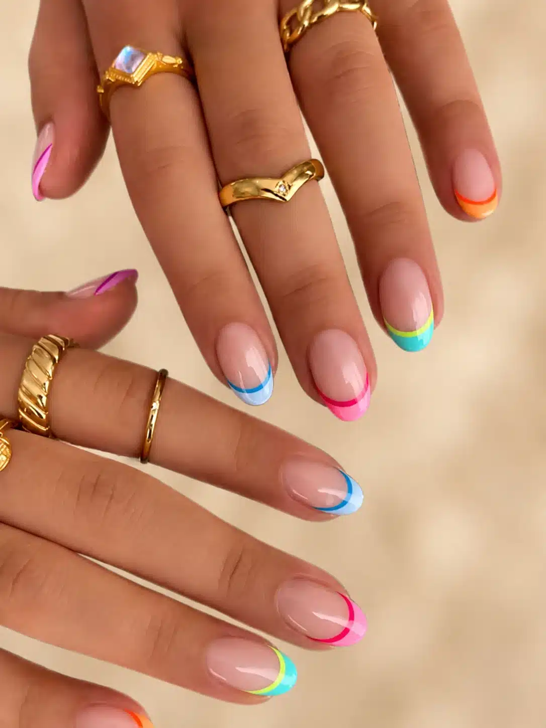 Summer Nail Inspo French Tip: 12 Bright Ideas for 2026 1 Multicolor micro summer nail inspo French tip