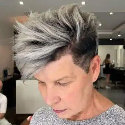 High-Volume Silver Pixie With Dark Roots