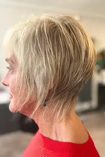 Blonde Tapered Pixie With Long Textured Layers