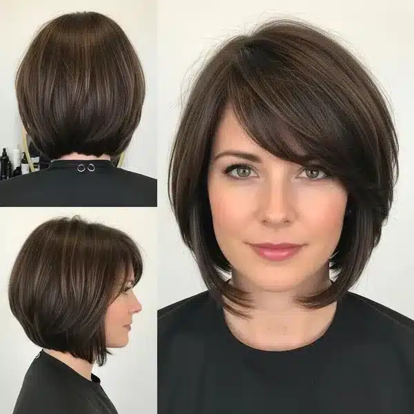31+ Hairstyles For Women Over 50 With Fine Hair That Make Every Strand Matter 25 Hairstyles For Women Over 50 With Fine Hair - Medium Bob With Side Part And Bangs