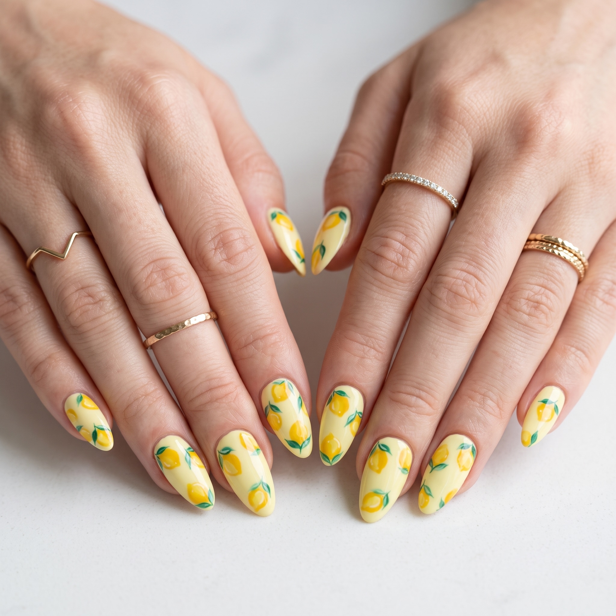 Orange floral nail designs summer 2026 with white flowers and glossy almond nails