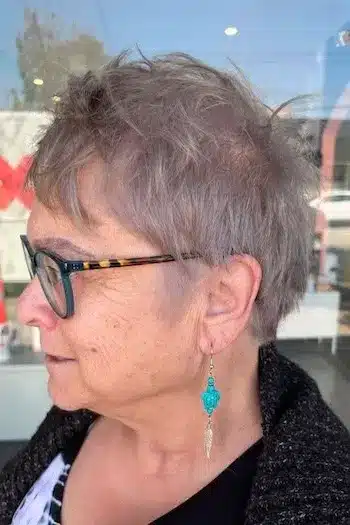 Wispy Gray Pixie With Choppy Layers