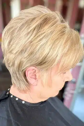 Full Honey-Blonde Layered Pixie