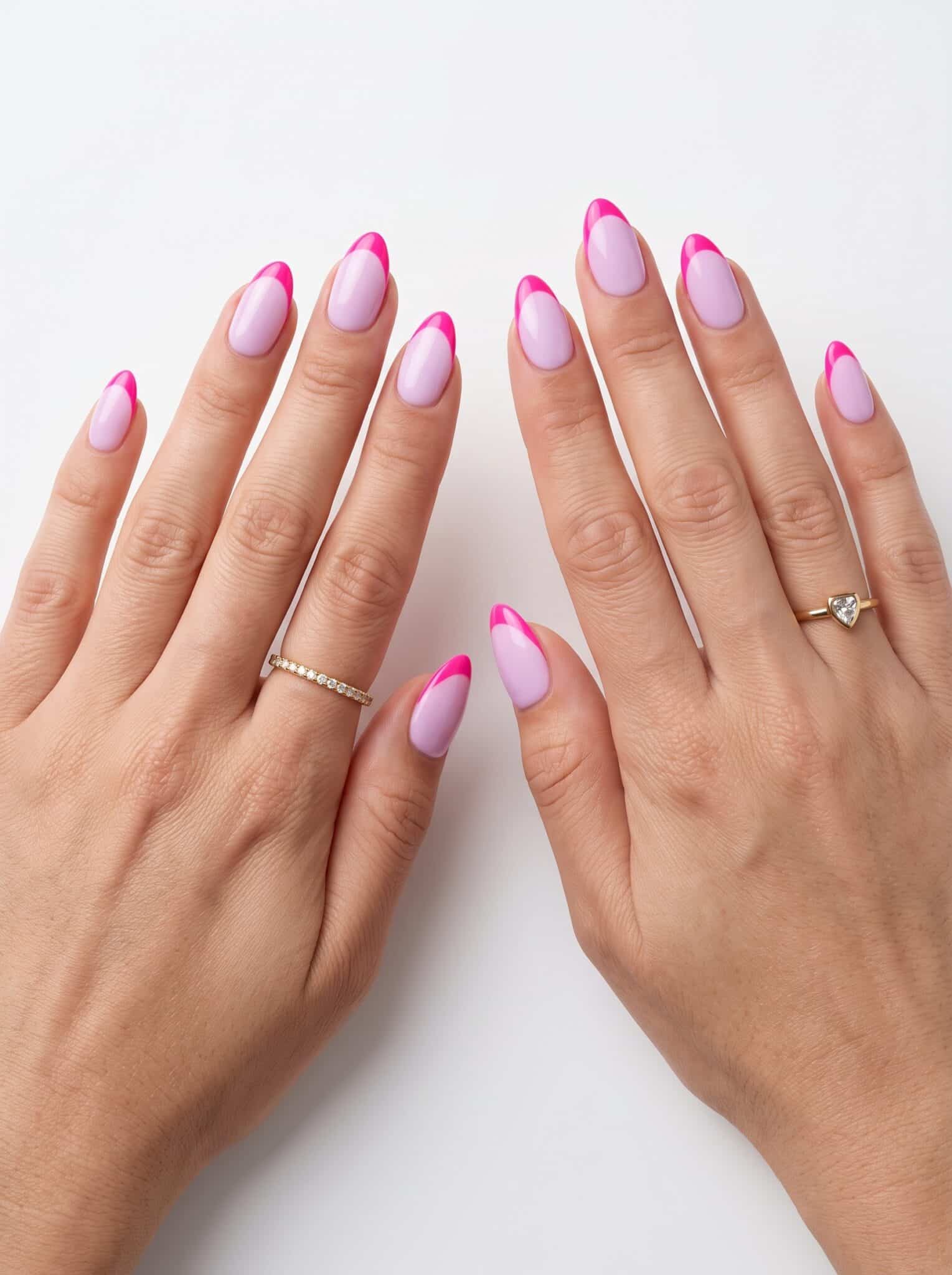 Simple Glossy Summer Nails with orange jelly shine on short almond nails