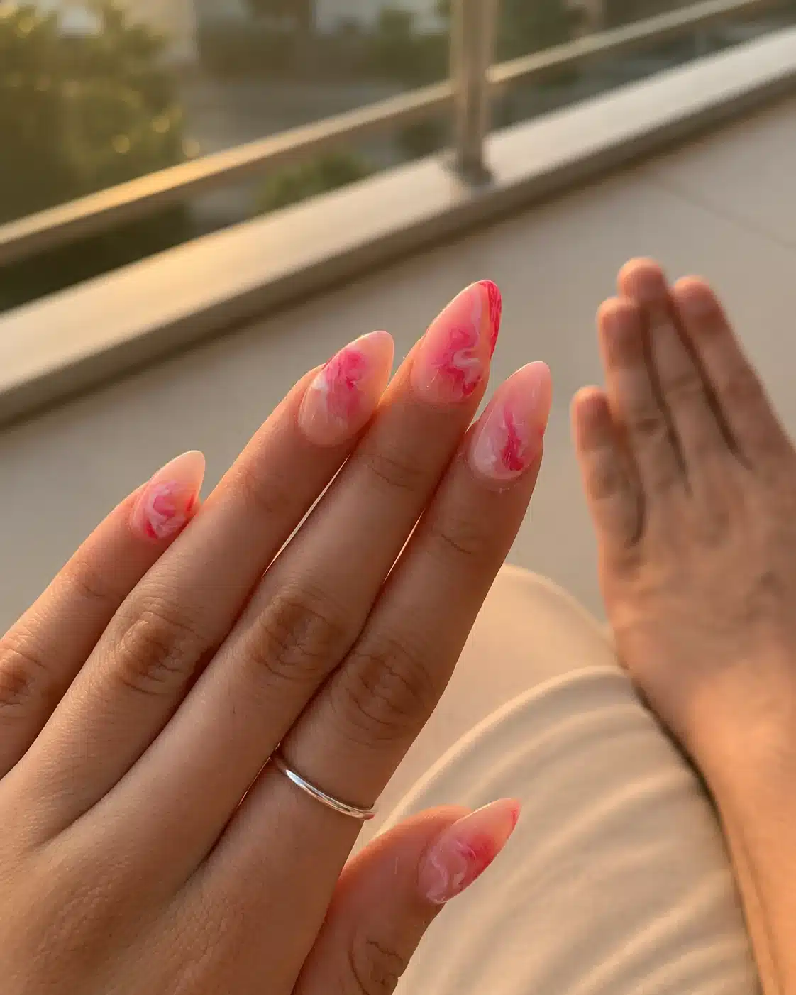Soft pink ombre birthday nails