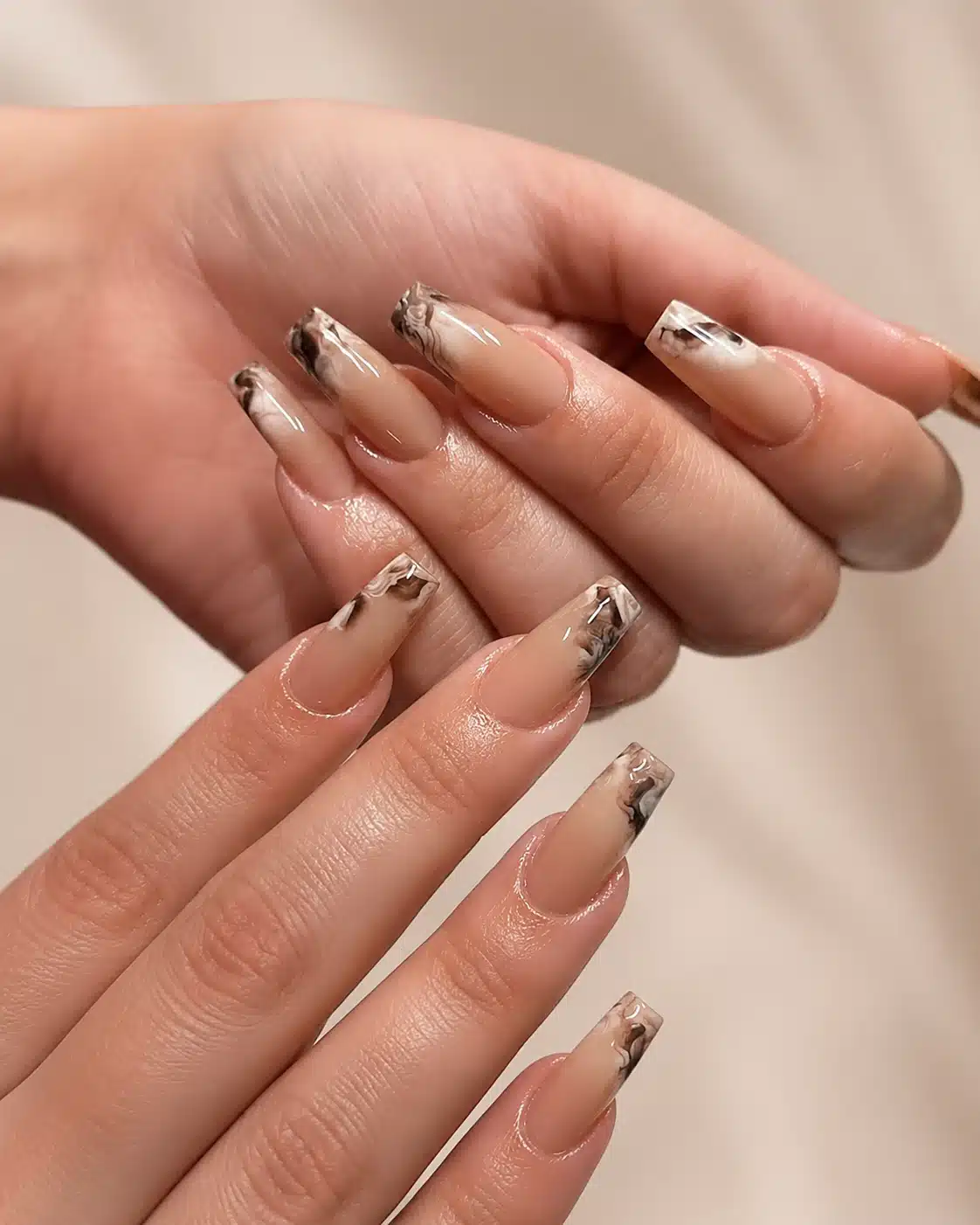 Summer Short Coffin Nails: 14 Fun-Ready Ideas 11 Sunset floral summer short coffin nails