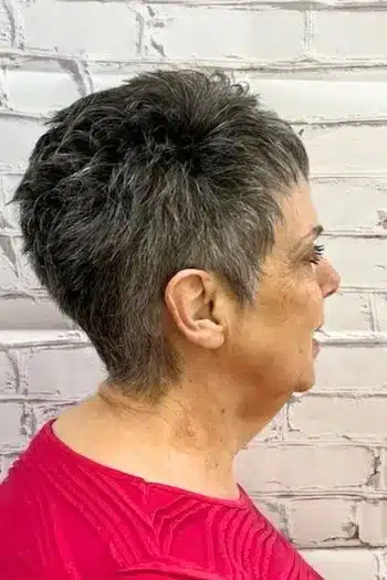 Feathered Dark Gray Pixie