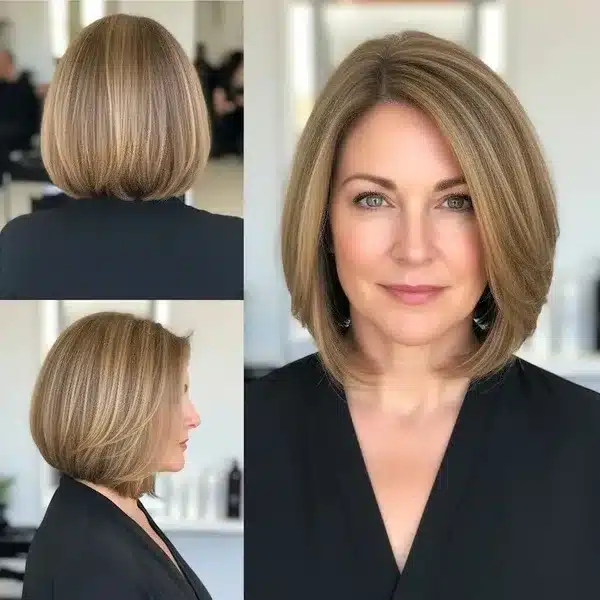 31+ Hairstyles For Women Over 50 With Fine Hair That Make Every Strand Matter 18 Hairstyles For Women Over 50 With Fine Hair - Straight Inverted Bob