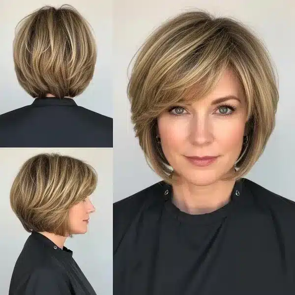 31+ Hairstyles For Women Over 50 With Fine Hair That Make Every Strand Matter 11 Hairstyles For Women Over 50 With Fine Hair - Textured Bob With Light Fringe