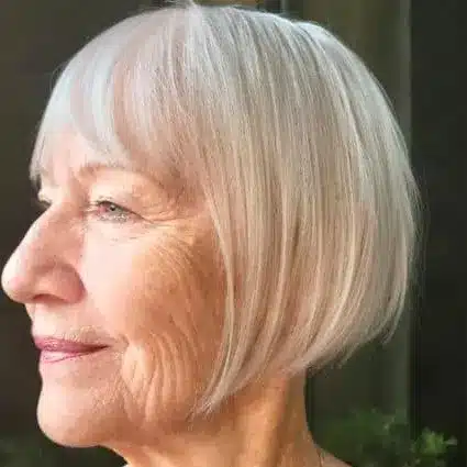 34 Elegant Short Hairstyles for Women Over 70 with Fine Hair 18 Short Hairstyles for Women Over 70 With Fine Hair - Short Wispy Bob With Bangs Hairstyle