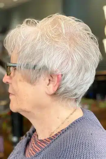 Silver Layered Pixie With Lift