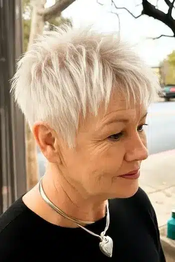 34 Elegant Short Hairstyles for Women Over 70 with Fine Hair 17 Short Hairstyles for Women Over 70 With Fine Hair - Piecey Spiky Pixie Hairstyle
