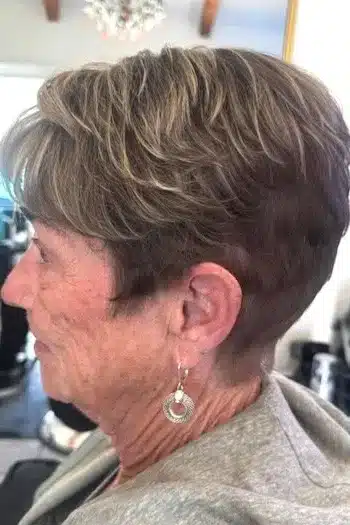 Highlighted Layered Pixie With Bangs