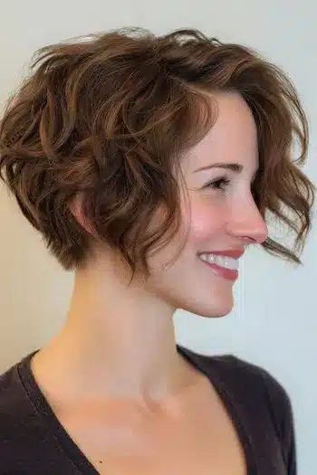 Wavy textured bixie representing 31 Bixie Haircuts That Perfectly Blend Bob and Pixie Hairstyles