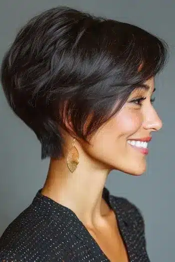 Stacked bixie for fine hair showing 31 Bixie Haircuts That Perfectly Blend Bob and Pixie Hairstyles