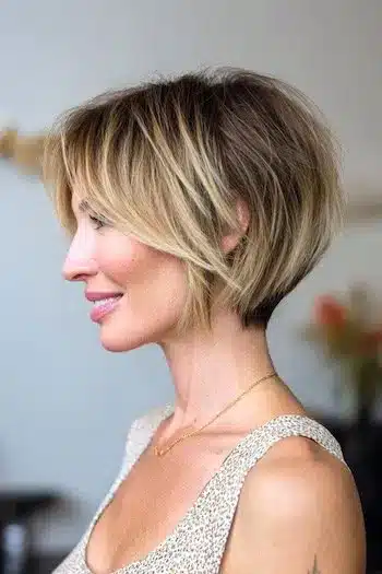 Wispy highlighted bixie demonstrating 31 Bixie Haircuts That Perfectly Blend Bob and Pixie Hairstyles