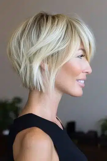 Stacked bixie with shadow root showing 31 Bixie Haircuts That Perfectly Blend Bob and Pixie Hairstyles