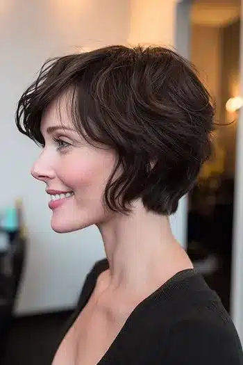 Layered bixie with bangs featuring 31 Bixie Haircuts That Perfectly Blend Bob and Pixie Hairstyles