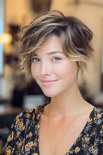 Messy textured pixie bob with face-framing layers showing 31 Bixie Haircuts That Perfectly Blend Bob and Pixie Hairstyles