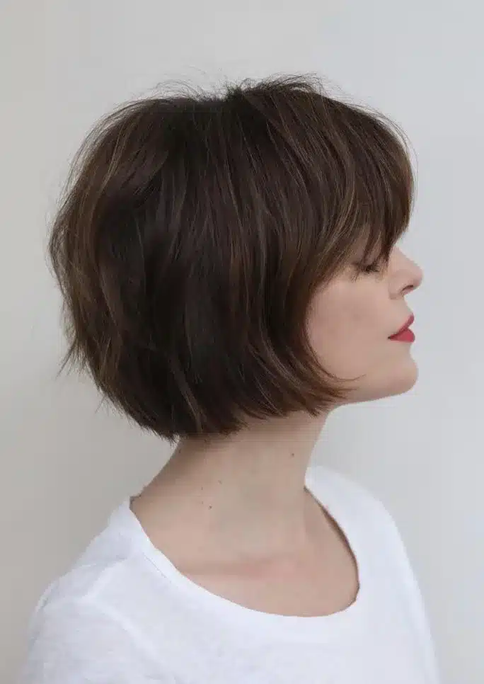 35 Short Brown Hairstyles You'll Be Seeing Everywhere 22 French Girl Bob