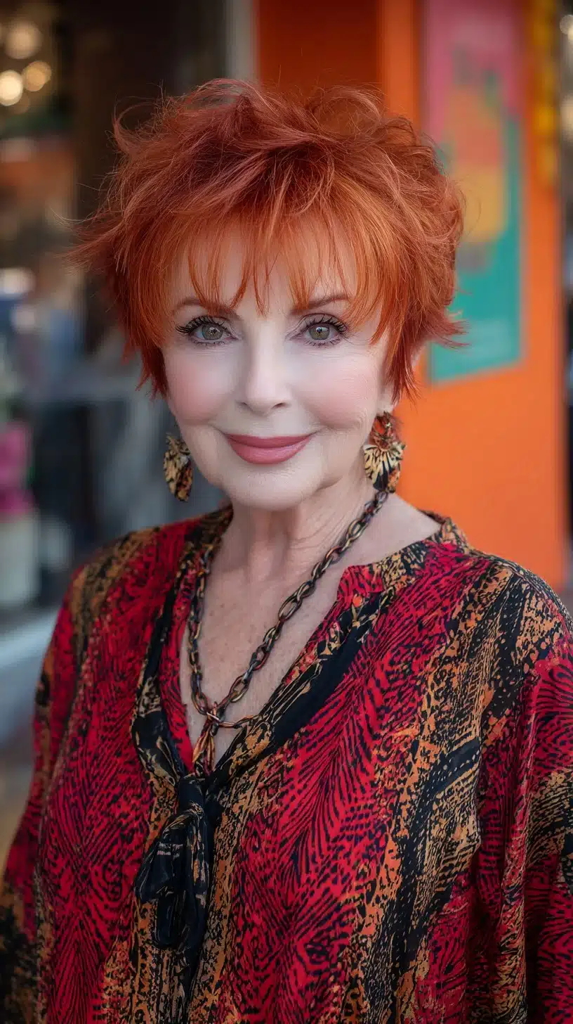 Copper-Red Feathered Pixie with Face-Framing Micro-Bangs
